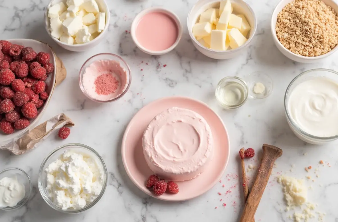 Steps for making Pink Velvet Cheesecake Bites