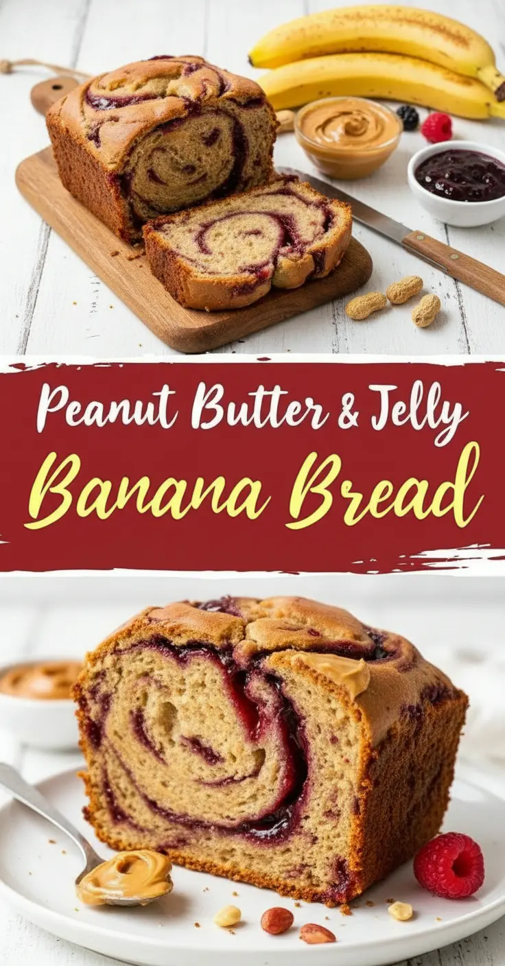 recipe image of ripe bananas allpurpose flour eggs butter sugar baking soda salt creamy peanut butter grape jelly or strawberry jelly vanilla extract milk cinnamon arranged on a white marble kitchen counter with clear glass bowls and rustic brown wooden kitchen sets under soft diffuse daylight realistic top down mise en place shot