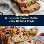 recipe image of fresh bananas all purpose flour eggs butter sugar baking soda salt vanilla extract peanut butter grape jelly arranged on a white marble kitchen counter with clear glass bowls and rustic brown wooden kitchen sets under soft diffuse daylight