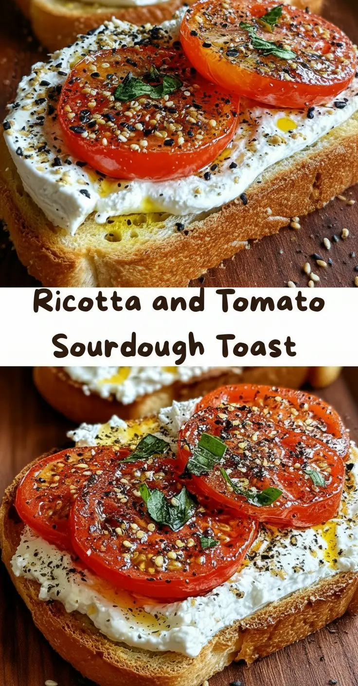 recipe image of sourdough bread ricotta cheese tomatoes basil garlic olive oil salt pepper balsamic glaze prosciutto arugula feta cheese arranged on a white marble kitchen counter with healthy clear glass bowls and rustic brown wooden kitchen sets under soft diffuse daylight