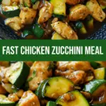 recipe image of a top down mise en place shot of fresh chicken breast zucchini bell peppers garlic ginger soy sauce sesame oil rice vinegar carrots broccoli mushrooms snap peas tofu brown rice quinoa arranged on a white marble kitchen counter with healthy clear glass bowls and rustic brown wooden kitchen sets under soft diffuse daylight