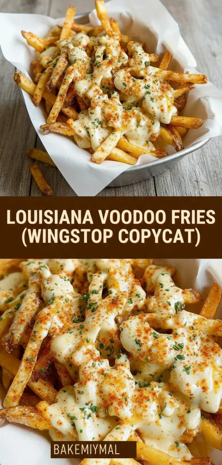 recipe image of frozen french fries cajun seasoning butter flour milk cheddar cheese ranch dressing pepper jack cheese jalapeos bacon bits green onions on a white marble kitchen counter with clear glass bowls and rustic wooden kitchen sets under soft diffuse daylight realistic top down mise en place shot