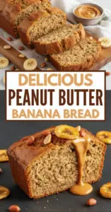 recipe image of ripe bananas creamy peanut butter flour baking soda eggs butter brown sugar vanilla extract salt chocolate chips peanut butter chips arranged on a white marble kitchen counter with healthy clear glass bowls and rustic brown wooden kitchen sets under soft diffuse daylight