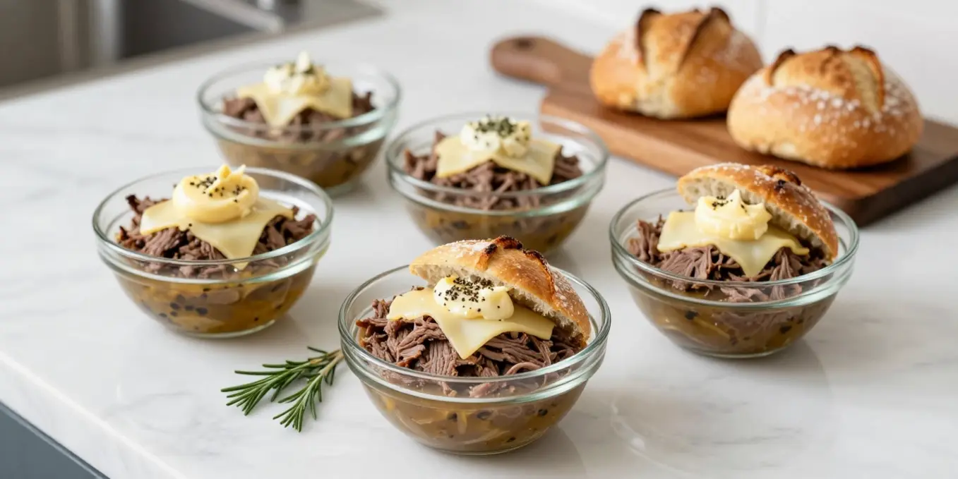 Easy French Dip Sliders: Quick & Cheesy Dinner!