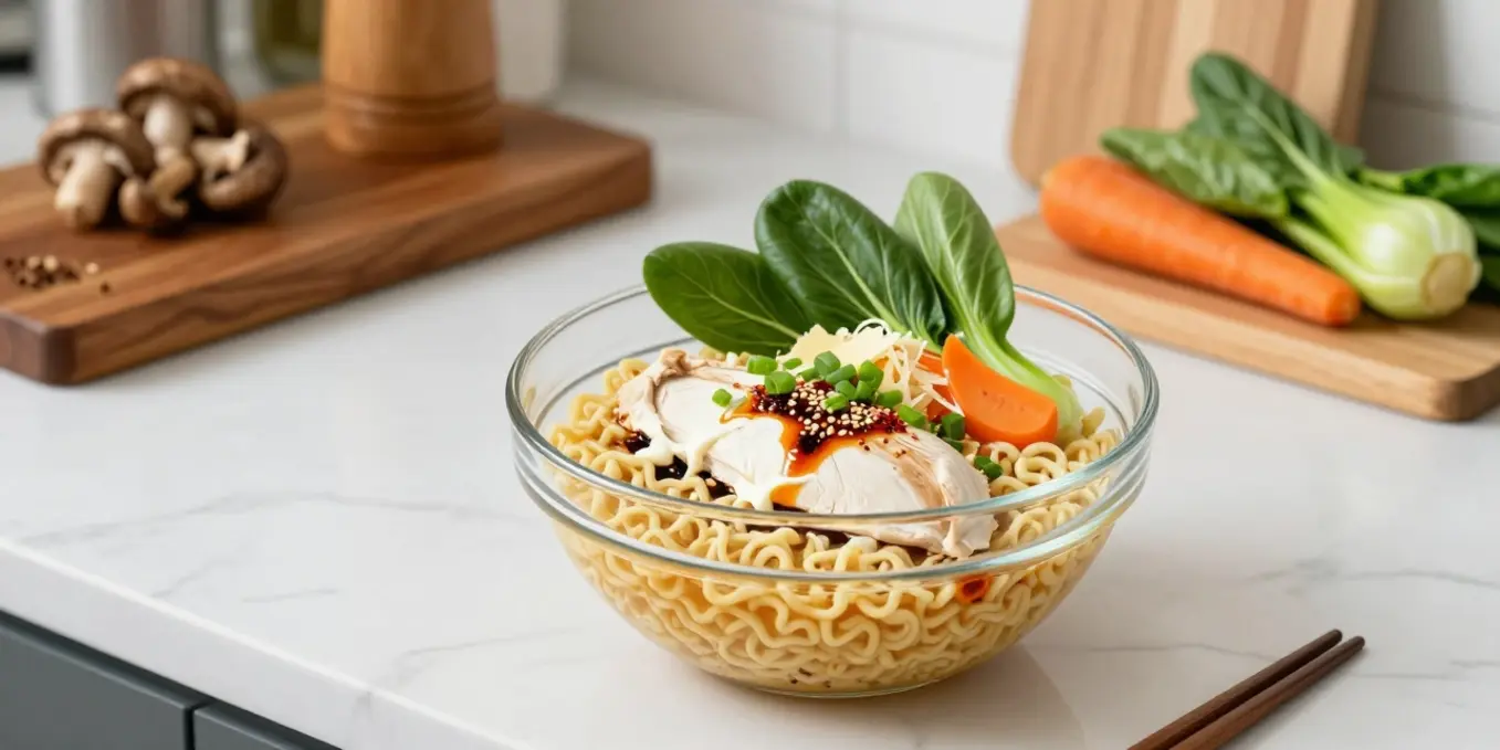 Fiery Chicken Ramen with Creamy Garlic Sauce: You'll Love This Easy Dinner!