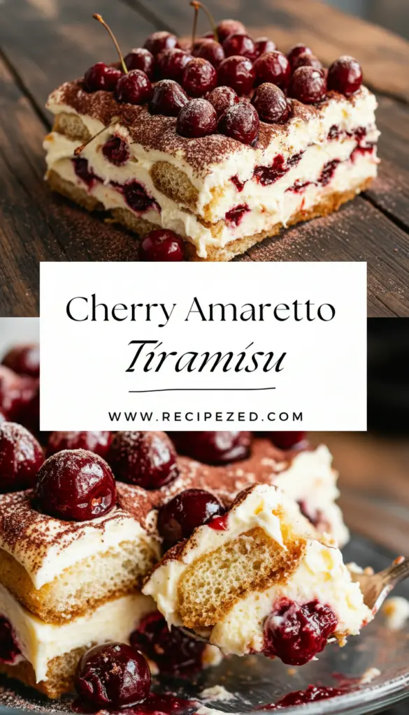 recipe image of mascarpone cheese ladyfingers cherries amaretto liqueur espresso coffee vanilla extract powdered sugar heavy cream cinnamon almond extract marsala wine chocolate shavings on a white marble kitchen counter with clear glass bowls and rustic brown wooden kitchen sets under soft diffuse daylight top down mise en place shot