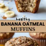 recipe image of a mise en place shot of bananas oats flour eggs milk butter sugar baking powder cinnamon vanilla extract nuts dried fruit chia seeds flax seeds applesauce arranged on a white marble kitchen counter with healthy clear glass bowls and rustic brown wooden kitchen sets under soft diffuse daylight