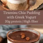 recipe image of chia seeds greek yogurt mascarpone cheese espresso coffee ladyfingers vanilla extract cocoa powder sweetener milk cinnamon nutmeg berries