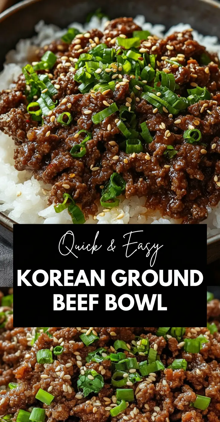 recipe image of a top down mise en place shot showing fresh ground beef rice soy sauce garlic ginger gochujang sesame oil carrots bell peppers onions spinach kimchi green onions mushrooms bean sprouts tofu egg rice vinegar sugar salt pepper sesame seeds arranged on a white marble kitchen counter with healthy clear glass bowls and rustic brown wooden kitchen sets under soft diffuse daylight