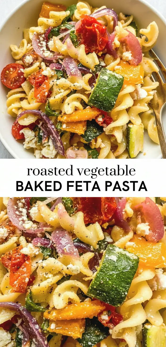 recipe image of a mise en place shot showing the fresh ingredients pasta feta cheese zucchini bell peppers cherry tomatoes spinach eggplant olives garlic olive oil basil oregano lemon juice parmesan cheese mushrooms asparagus arranged on a white marble kitchen counter with healthy clear glass bowls and rustic brown wooden kitchen sets under soft diffuse daylight